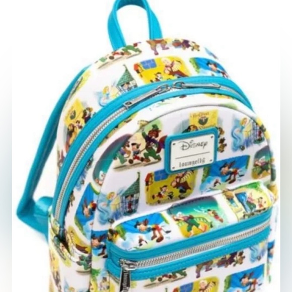 NWT-Loungefly/Disney’s Pinocchio painting AOP mini backpack - Picture 4 of 11